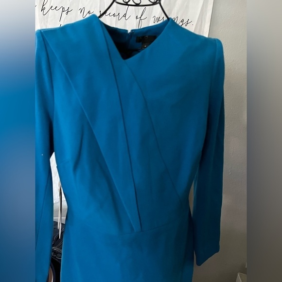 Per Se by Carlisle Collection Dress Size 4 Turquoise Zip Up Back Ret $555 NWT - Picture 4 of 11